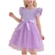 thumbnail image 1 of Vestido sin mangas de cuello redondo para niñas, vestido sin mangas con botones finos, falda francesa ceñida con volantes en la cintura, falda de poliéster para niñas, 1 of 5