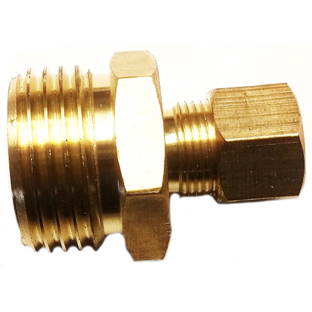 3/8" O.D. Compression x 3/4" GHT Male (Brass)