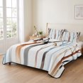 thumbnail image 2 of Queen Quilt Set 90''x96'', Blue Brown Tree Lightweight Summer Bedspread Coverlet Set with 2 Pillow Shams, Watercolor Forest Art Breathable All Season Quilt Bedding for Bedroom/Guest Room, 2 of 9