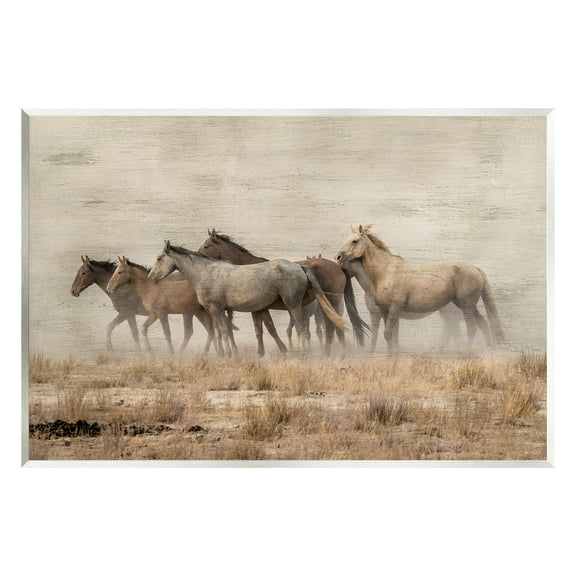 Stupell Industries Rustic Herd of Horses Animals & Insects Painting Unframed Art Print Wall Art, 15 x 10
