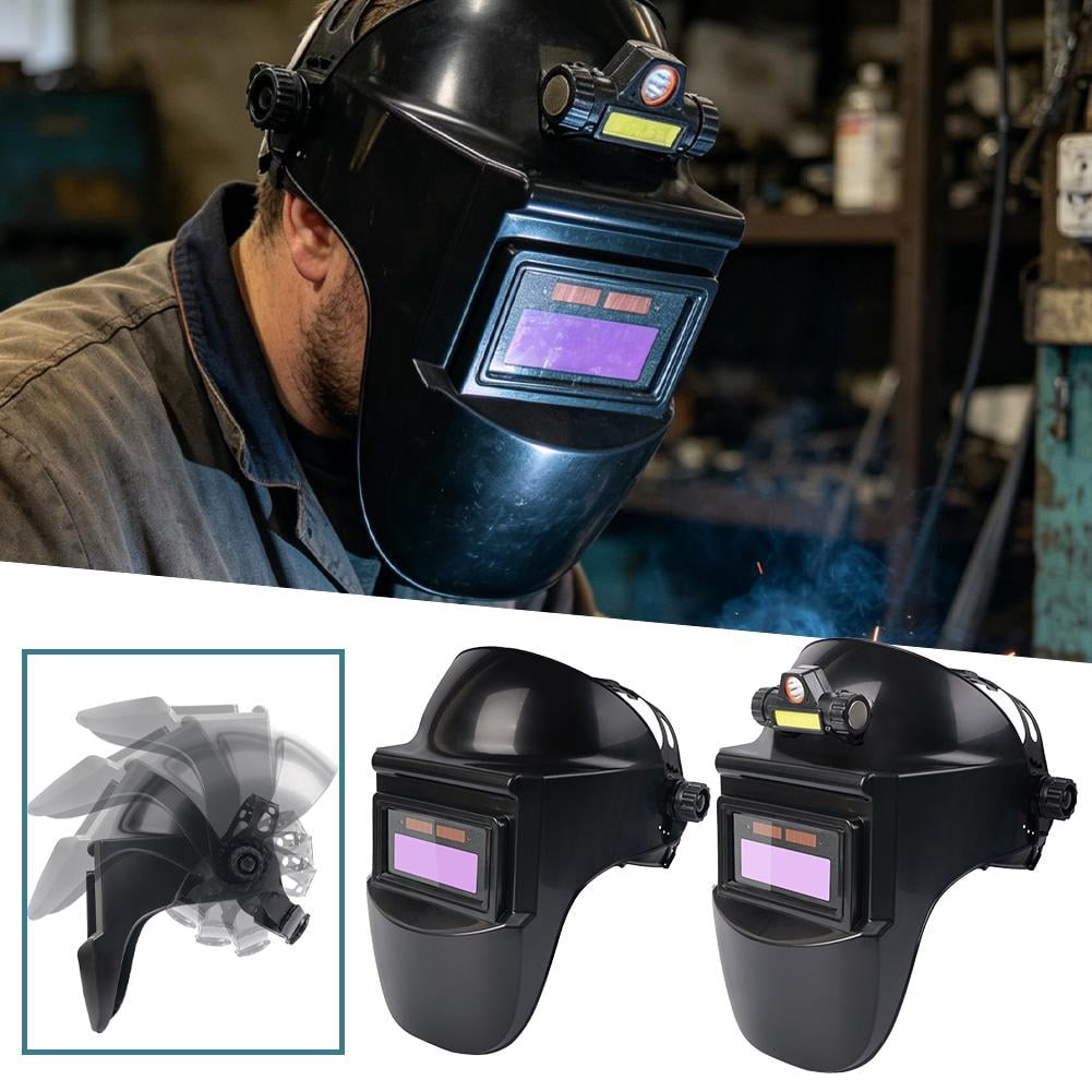 True Colorful Auto Darkening Welding Helmet with Light, Blue Light Blocking, Auto Darkening Welding Helmet, Welder Mask for TIG MIG ARC and Grind - Type A