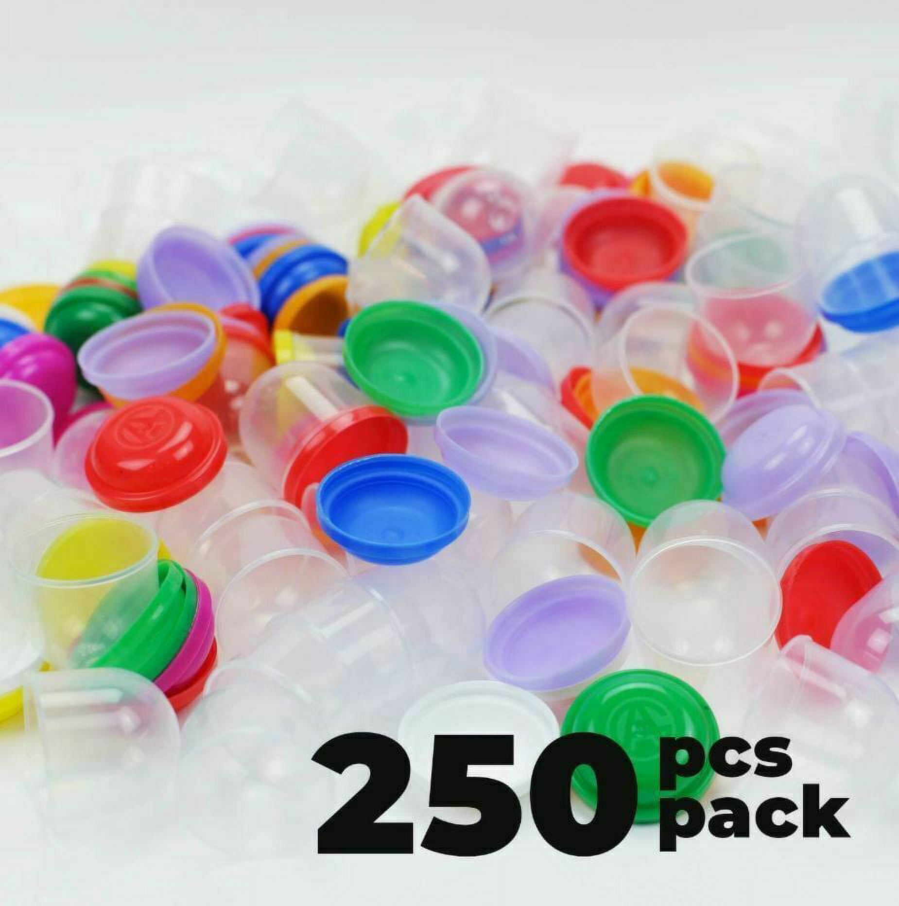 Empty Acorn Vending Capsules For Gumball Machines 1.1 in Assorted Colors 250 Lids And Bottoms