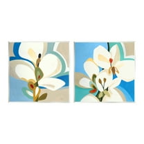 Stupell Industries Modern Flower Pattern Botanical & Floral Painting Unframed Art Print Wall Art, 12 x 12, Set of 2