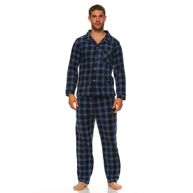 MarCielo Men's Fleece Pajamas, Classic Premium Plaid Flannel Fleece Pajama  Set Sleepwear (L, Blue Big Check) : : Clothing, Shoes & Accessories