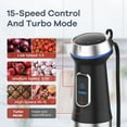 thumbnail image 4 of Immersion Blender 5 in 1 Hand Blender 800W Heavy Duty Motor, 15 Speed and Turbo Mode Handheld Blender Stainless Steel Blade With 800ml Mixing Beaker, 600ml Chopper, Whisk and Milk Frother, 4 of 12