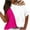 Hot Pink, variant on Women's Tops Trendy Cross One Shoulder Color Block Crew Neck Short Sleeve Shirts Summer Casual Loose Blouses (XL, Black)