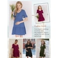 thumbnail image 4 of Women's Summer Maternity Dress Ruffle Short Sleeve Maternity Clothes, 4 of 6