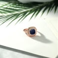 thumbnail image 4 of Gem Stone King 3.06 Ct Cushion Blue Sapphire 18K Rose Gold Plated Silver Ring, 4 of 4