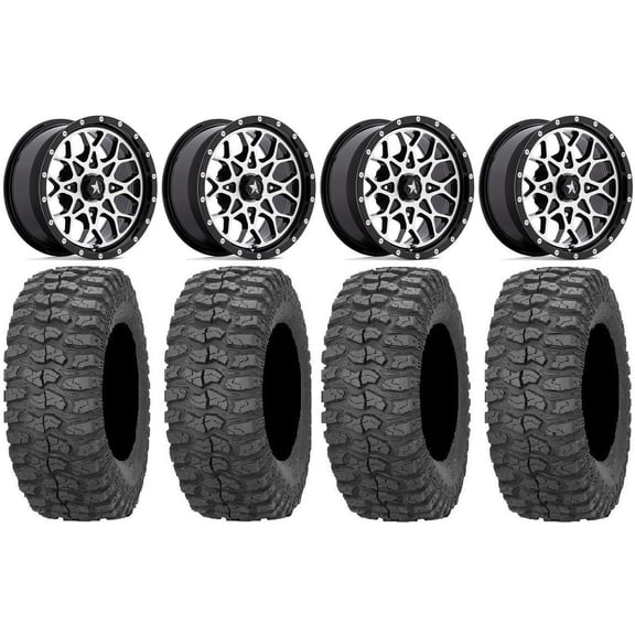 MSA Portal 14" Wheels Machined 30" Rock-A-Billy Tires Polaris RZR XP 1000 / PRO XP / Ranger XP 900/1000