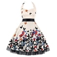 thumbnail image 1 of Vestido de mujer sin mangas con estampado de malla y retazos con cuello en V informal a la moda Pompotops  ghjkhdj8961, 1 of 4