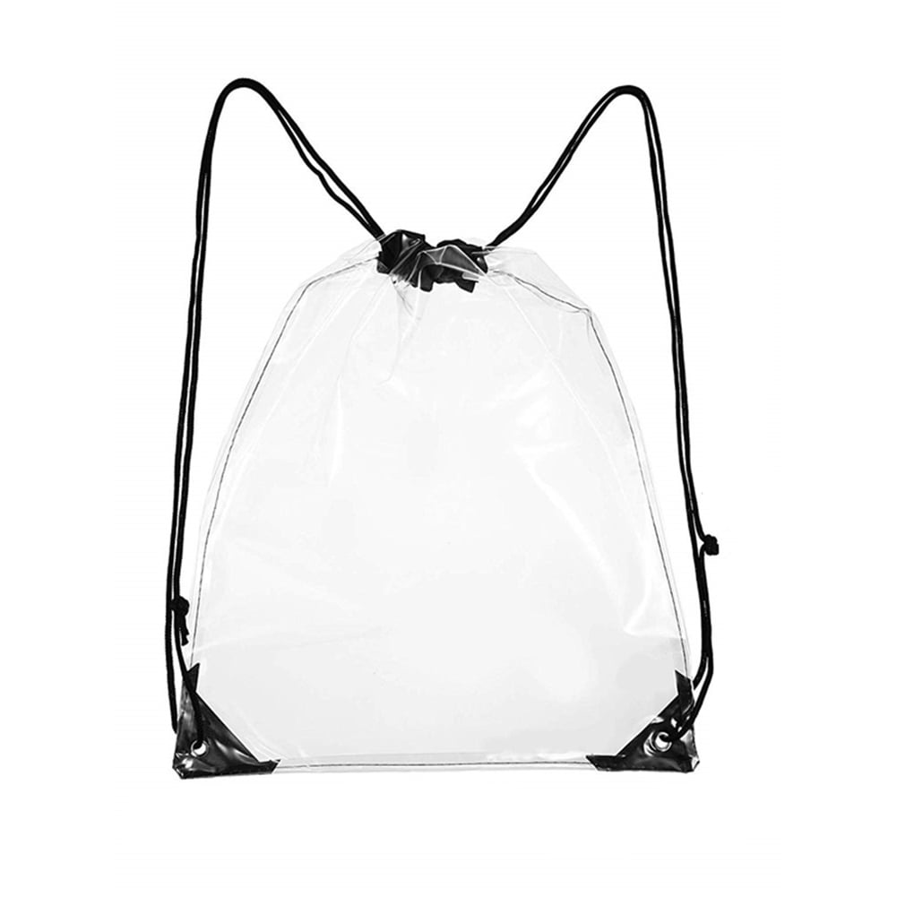 Thick PVC Clear Transparent festival Backpack Travel Storage Drawstring Bags 