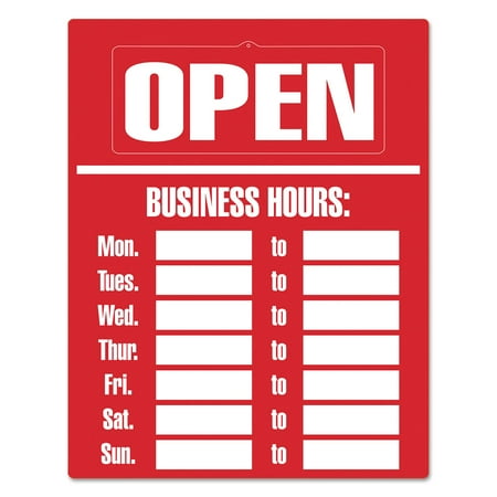 Cosco Business Hours Sign Kit 15 x 19 Red 098072