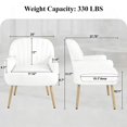 thumbnail image 5 of Modern Velvet Accent Chair - Beige Upholstered Armchair with Metal Legs, 5 of 10