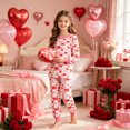 thumbnail image 2 of FEDPOP Toddler Girls Pajamas Bamboo Viscose Kids Long Sleeve Snug fit Bow Printed Pjs 2pcs Set 3T, 2 of 7