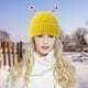 thumbnail image 1 of Cute And Funny Knitted Wool Hat, Eyes And Antennas Fresh And Sweet For Going Out On The Street, 1 of 4