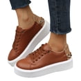 thumbnail image 3 of NOKIO Comfortable Women'S Flats Casual Women'S Flat Shoes Comfortable Ladies' Leisure Shoes Women's Shoes Fashion Single Shoes Patchwork Color Front Lace Up Large Size Casual Shoes, 3 of 8