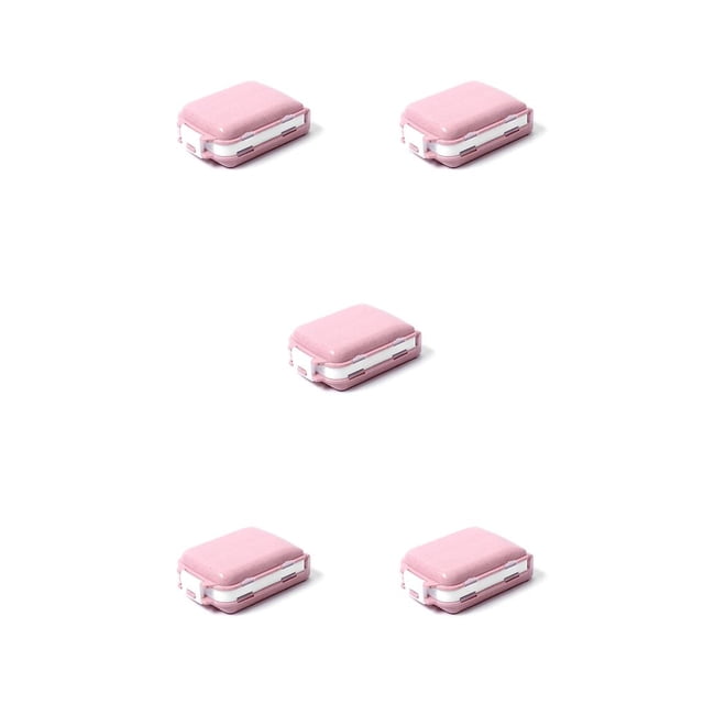 sweethay Pastillero Contenedor Sellado Semanal Organizador de Tabletas Divisor de Tabletas Camping Interior Exterior Compartimento Dispensador rosa paja 5Conjunto