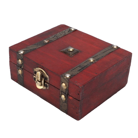 Vintage Decorative Box, Wooden Storage Box Durable Wood Storage Trunk Retro Style For Home For Room Decoration For Office