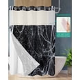 thumbnail image 2 of No Hook Shower Curtain with Snap in Liner, Halloween Spider Web Black Hotel Shower Curtains for Bathroom, Washable Shower Curtain Liner Set with Mesh Top Window, 72"x72", 2 of 6