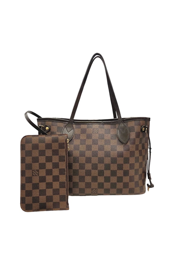 Pre-Owned LOUIS VUITTON Neverfull PM Damier Ebene Tote Bag Leather Brown N41539 AR0149 Women's