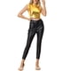 thumbnail image 2 of Camiseta sin mangas metálica Inspire Chic para mujer, cuello redondo, crop top holográfico M dorado para fiestas, 2 of 5