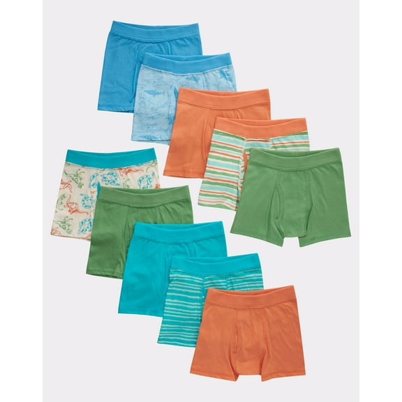 Hanes Boxer Briefs 10-Pack Toddler Boys Pure Comfort Cotton Smooth Soft Tagless