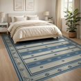 thumbnail image 3 of ODIKA 8'x10' Washable Area Rug Non-Shedding, Easy Care, Vintage Distressed Southwestern Geometric Bands Boho Striped Refined Structured for King Size Bedroom Under Bed, Master Suite, 3 of 7