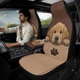 thumbnail image 2 of Xixirimido Car Seat Covers Front Seats Only with Belt Covers Armrest Box Cover 5Pcs Set for SUV Sedan Van Truck PU Leather Seat Protector Automotive Accessories, Brown Labrador Retriever, 2 of 8