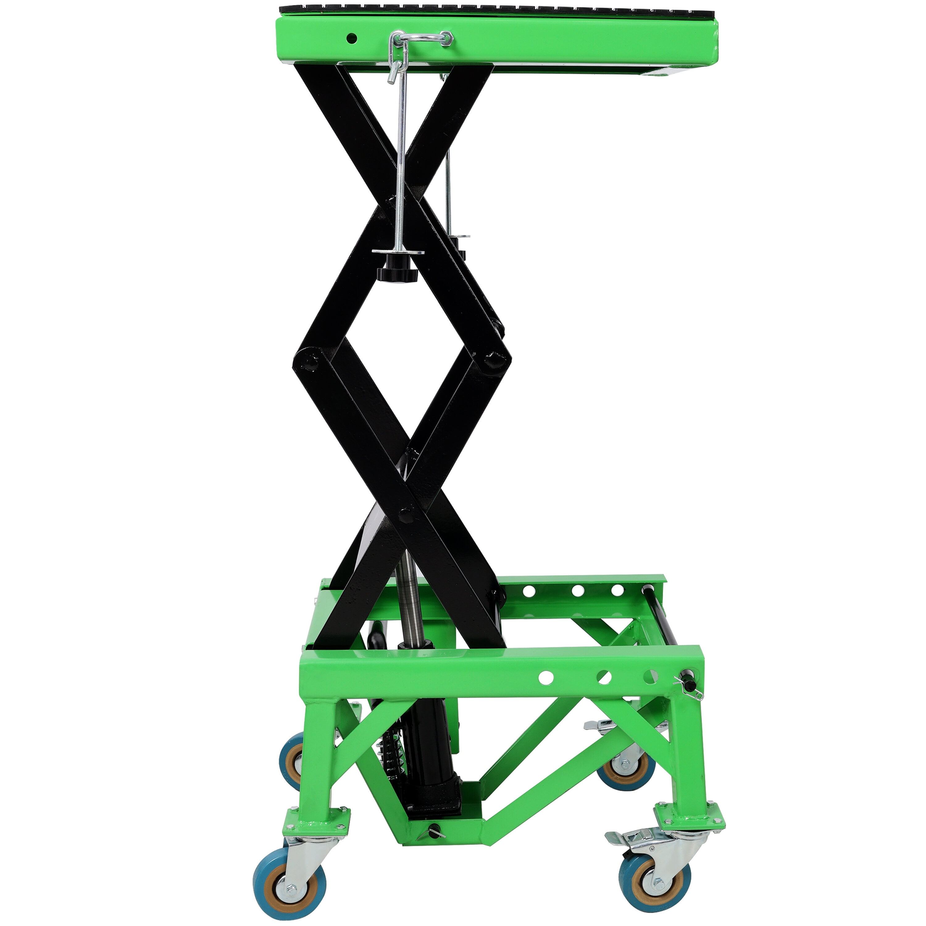 , 350 lbs Hydraulic Motorcycle Scissor Jack Lift Foot Step Wheels for Small Dirt Bikes,ATV Dirt Bike Scissor Stand With 4 Wheels,Green, Black+Green ,Steel ,