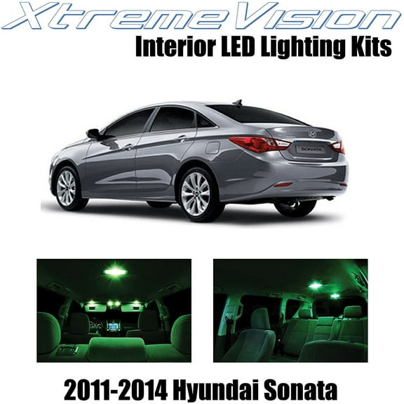 XtremeVision Interior LED for Hyundai Sonata 2011-2014 8 pcs Green Interior LED Kit Installation Tool
