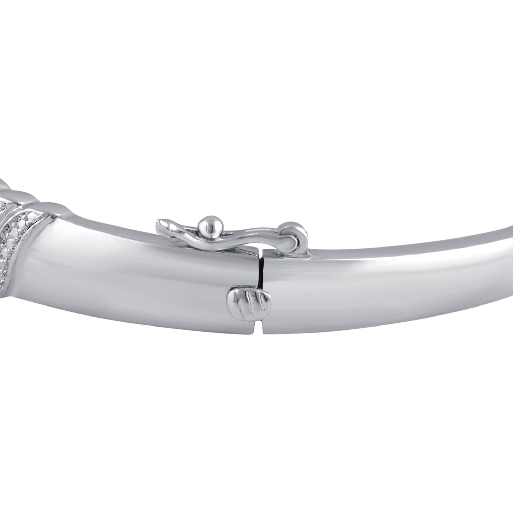 Arista Diamond Accent Silvertone S Design Fashion Bangle