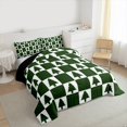 thumbnail image 3 of Feelyou Green Christmas Tree Full Size Comforter Sets, Square Plaid Buffalo Bedding Comforter Set, Teens Boys Girls Kids Reversible Bedding Sets, Ultra Soft Home Decor, 3pcs, 3 of 8