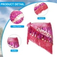 thumbnail image 3 of Uxcell Women's Belly Dance Hip Scarf with Sequins Triangle Wrap Skirts Waist Chain for Party Costume Performance Pink, 3 of 7