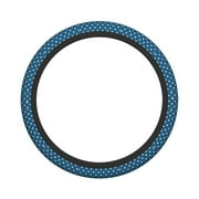 XMXY Car Steering Wheel Cover, Polka Dots Teal White Spots Non-Slip Jeep Truck Universal Elastic Steering Wheel Protector 15 inch