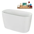 thumbnail image 5 of 47" Streamline G-98-366-BGM Soaking Glossy White Freestanding Tub and Tray With Internal Drain in Brushed GunMetal, 5 of 19