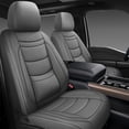 thumbnail image 2 of Leather  Seat Covers Full Set,Universal Fit for  ,SUVs and Seda, Luxury Leatherette Cushio, 5 Seats Protectors (Grey, Full Set-5 Seats(Front and Rear)), 2 of 7