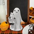 thumbnail image 2 of Figura de resina de fantasma espeluznante de Halloween con calabaza y abrazado para fiesta, hogar, dormitorio, estante, mesa., 2 of 5