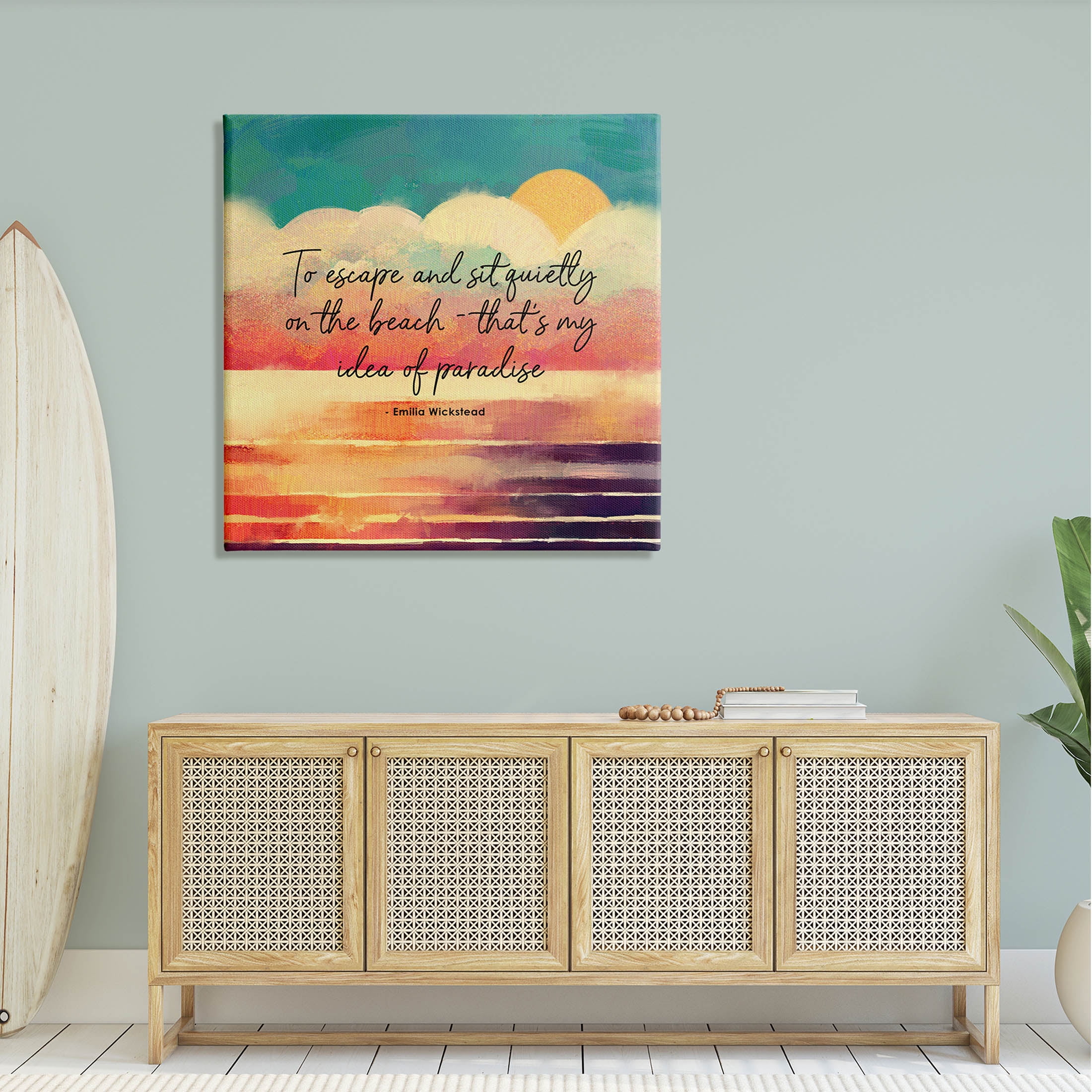 Stupell Industries To Escape Paradise Phrase Graphic Art Gallery Wrapped Canvas Print Wall Art, Design by Ziwei Li