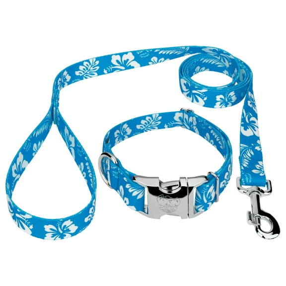 Country Brook Design® Blue Hawaiian Premium Dog Collar & Leash