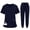 Navy, variant on Fgvctg Jogger Scrubs for Women Plus Size Nursing Uniforms Stretchy V-Neck Yoga Scrub Pants and Tops Jogger Scrubs Medical Uniforms Tall Scrubs Pink 2XL