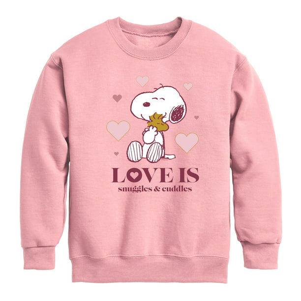 Peanuts - Love Is Snuggles And Cuddles - Toddler And Youth Crewneck ...
