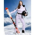 thumbnail image 3 of Women's One Piece Ski Suits Slim Waterproof Jumpsuits Windproof Snowsuit Insulated Ski Jumpsuit Skiing Sports, 3 of 8