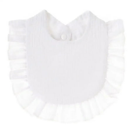New Baby Saliva Towel With Ruffle Edge Children's Pure Cotton Gauze Lace Bib Baby Saliva Towel Burp Cloth Newborn Toddler Bibs A01 Pure cotton lace