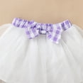 thumbnail image 5 of Piuwrlz Girls Skirt Sets Sleeveless Vests Mesh Dress Set Bow-knot Grid Skirts Suits Purple Size 6 Months, 5 of 5