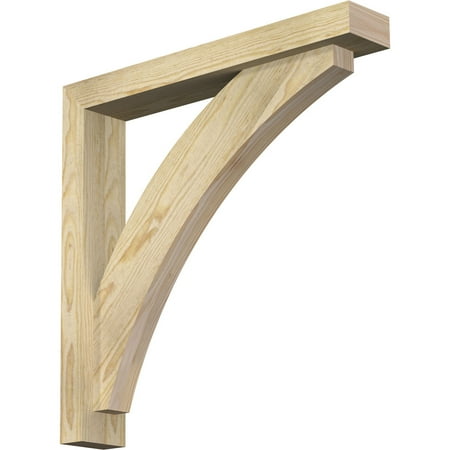 

Ekena Millwork 4 W x 24 D x 24 H Thorton Block Rough Sawn Bracket w/ Offset Brace Douglas Fir