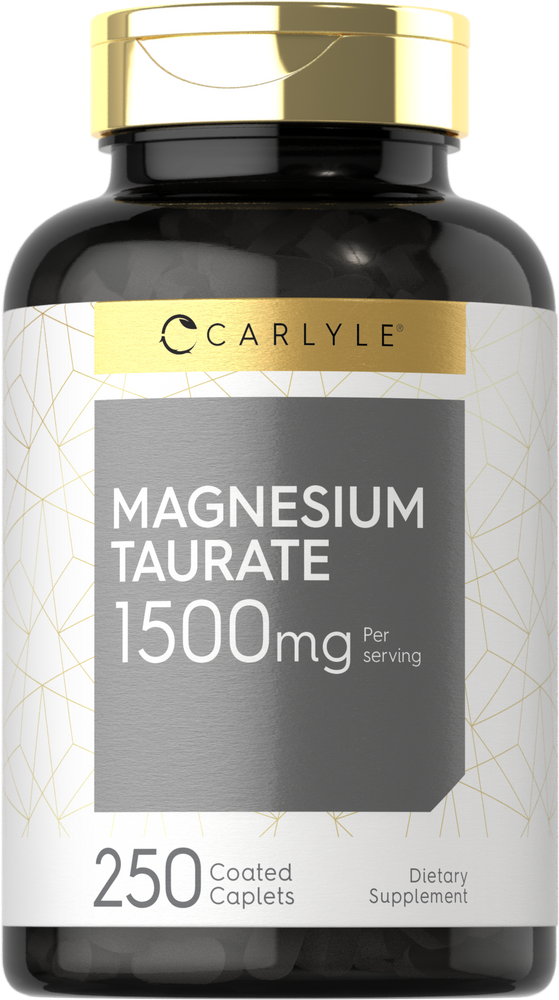 Magnesium Taurate 1500mg 250 Caplets Vegetarian, NonGMO, Gluten