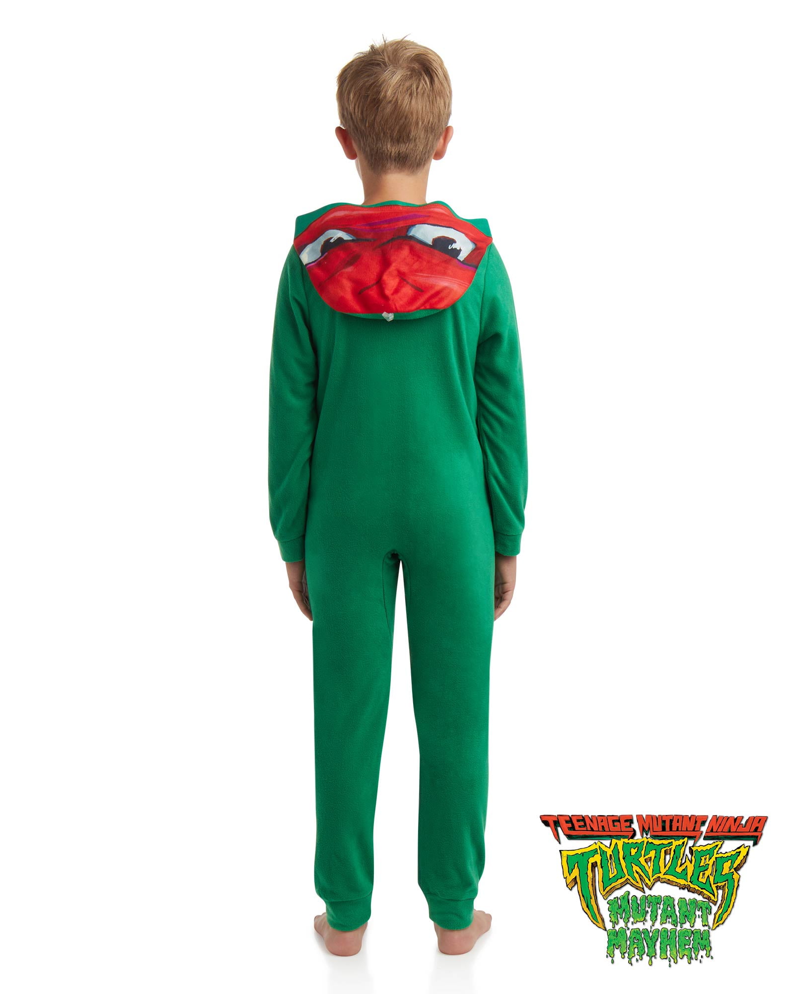 Teenage Mutant Ninja Turtles Boys' Pajamas - Ninja Turtles Zip Up Onesie Fleece Coverall (Size:4-10)