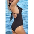 thumbnail image 1 of Traje de baño de una pieza para mujer con volantes y escote en V profundo con tiras Trajes de baño, 1 of 6