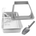 thumbnail image 6 of Low Entry Stainless Steel Cats Litter Box Half Enclosed Structure Air Circulations Odor Control Litter Container for, 6 of 8