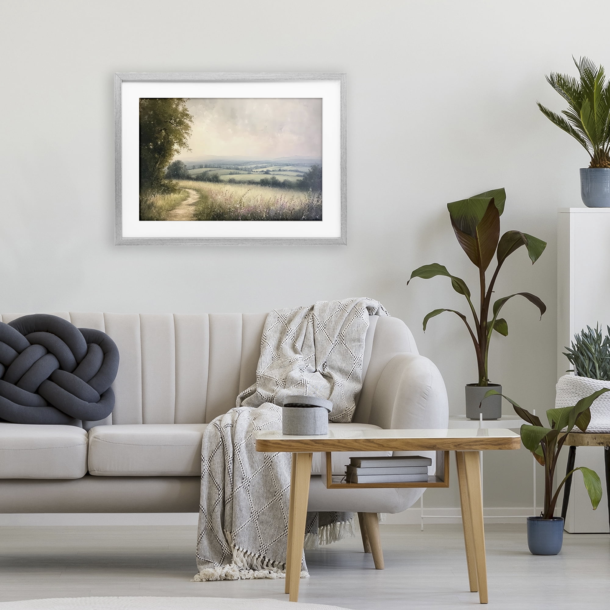 Stupell Industries Rolling Farmlands in Distance Gray Framed Print Under Glass, design by Petal Prints Design
